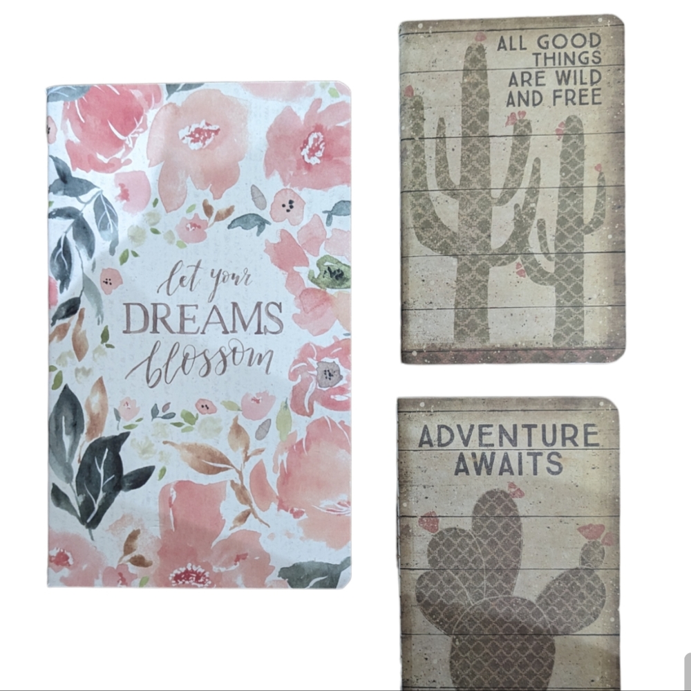 3-Pack Notebook Bundle | 2x lined & 1x unlined | Journal | Doodling